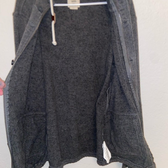 skater y2k charcoal hoodie long sleeve punk Vans jacket zip button up sweatshirt - Picture 3 of 13